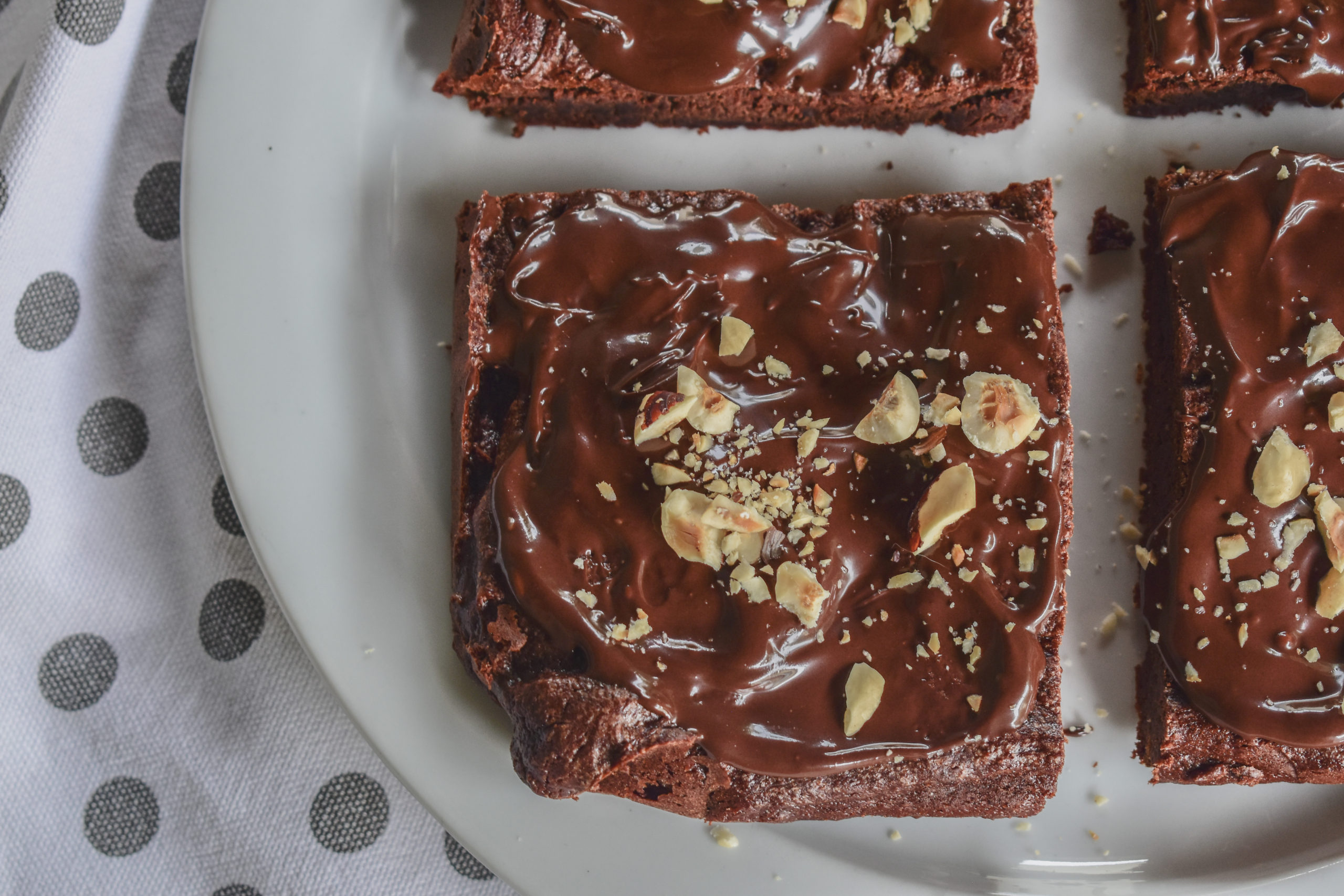 Lactose free brownies with cocoa and peanut butter