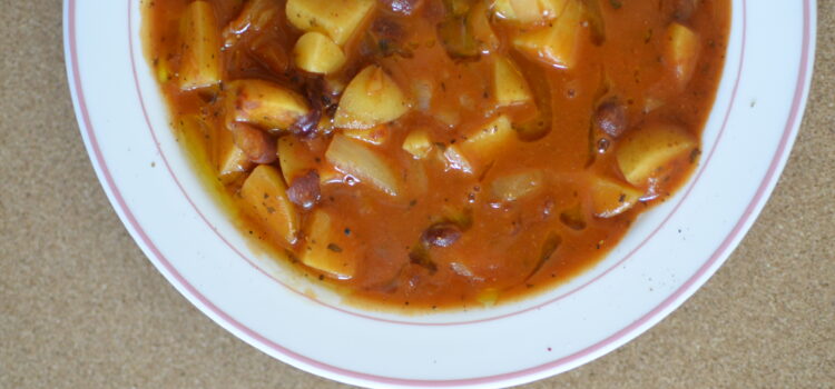 Chili beans and new potatoes fast soup