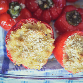 Red peppers filled with sauerkrauts